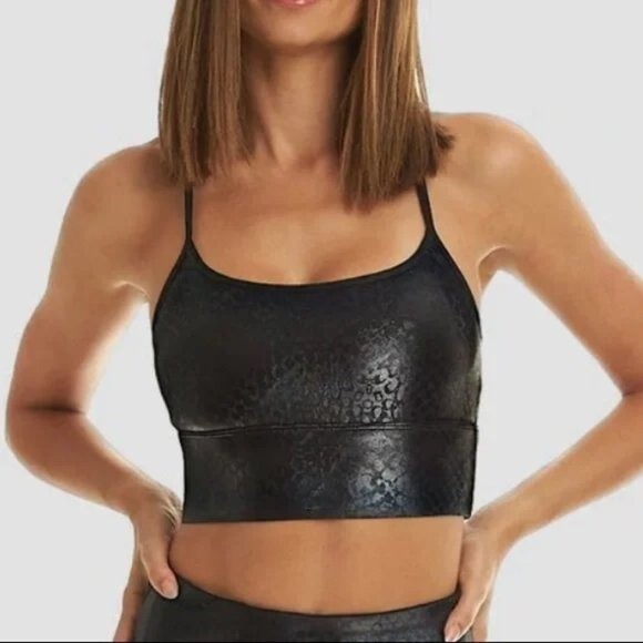 Koral Black Snake Print Norah Infinity Sports Bra Size S NWT - Picture 1 of 5